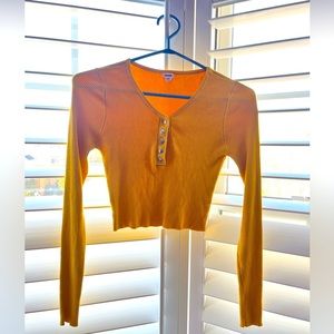 Garage Mustard Yellow Long sleeve Crop-top